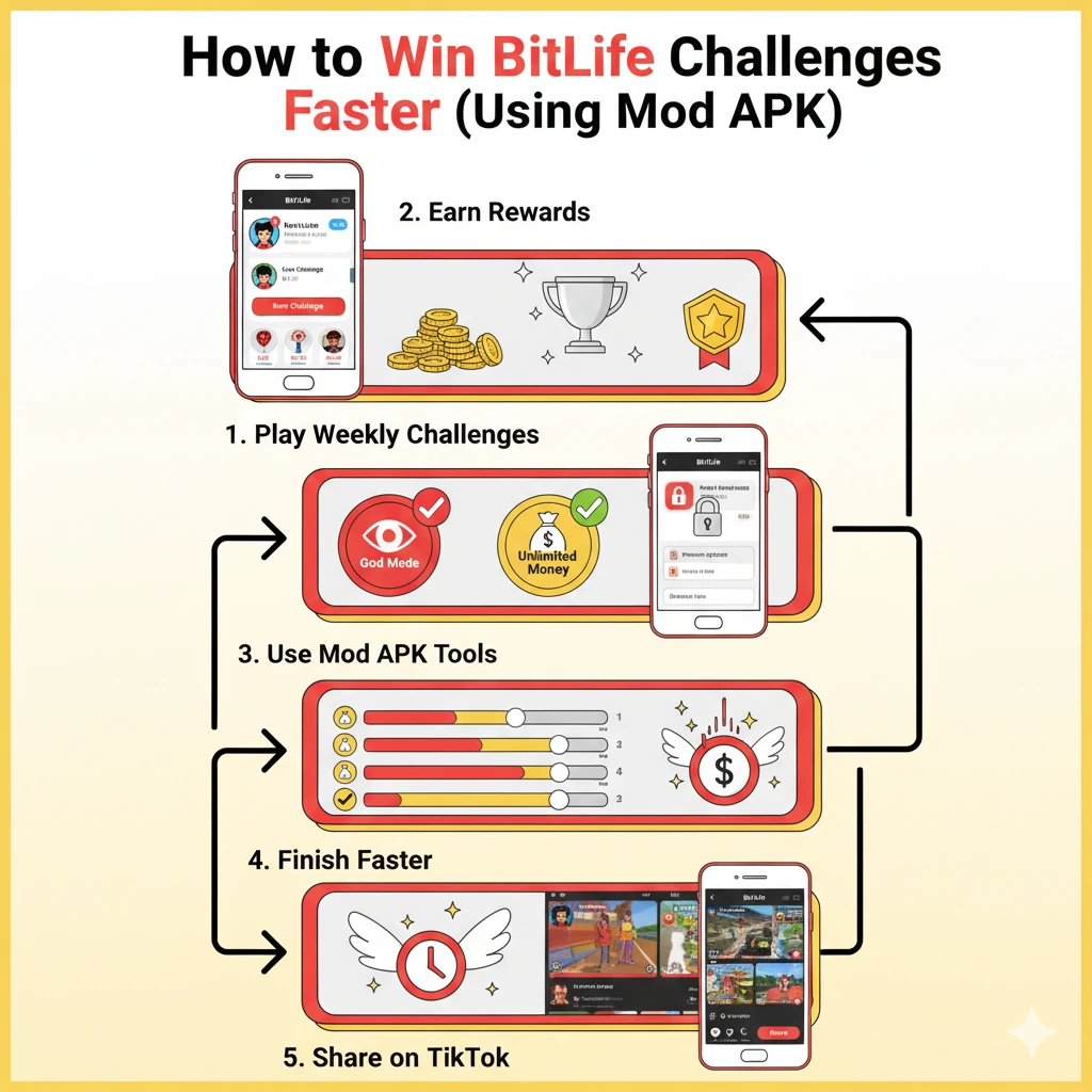 Bitlife mod apk challenges